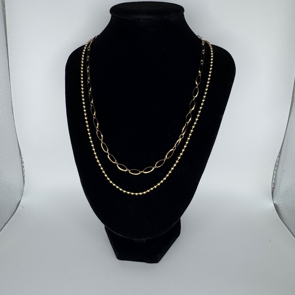 Gold Double-Layer Chain Necklace - Elegant Women's Jewelry